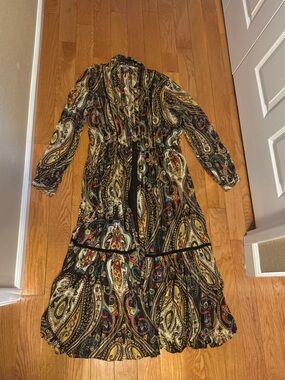 Zara | Dresses | Green Paisley Print Dress Zara | Poshmark